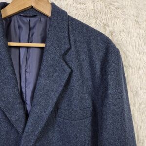 Vtg 90's GAP Mens Teal Blue Wool Blend Sport Coat Blazer Size M Tweed Preppy